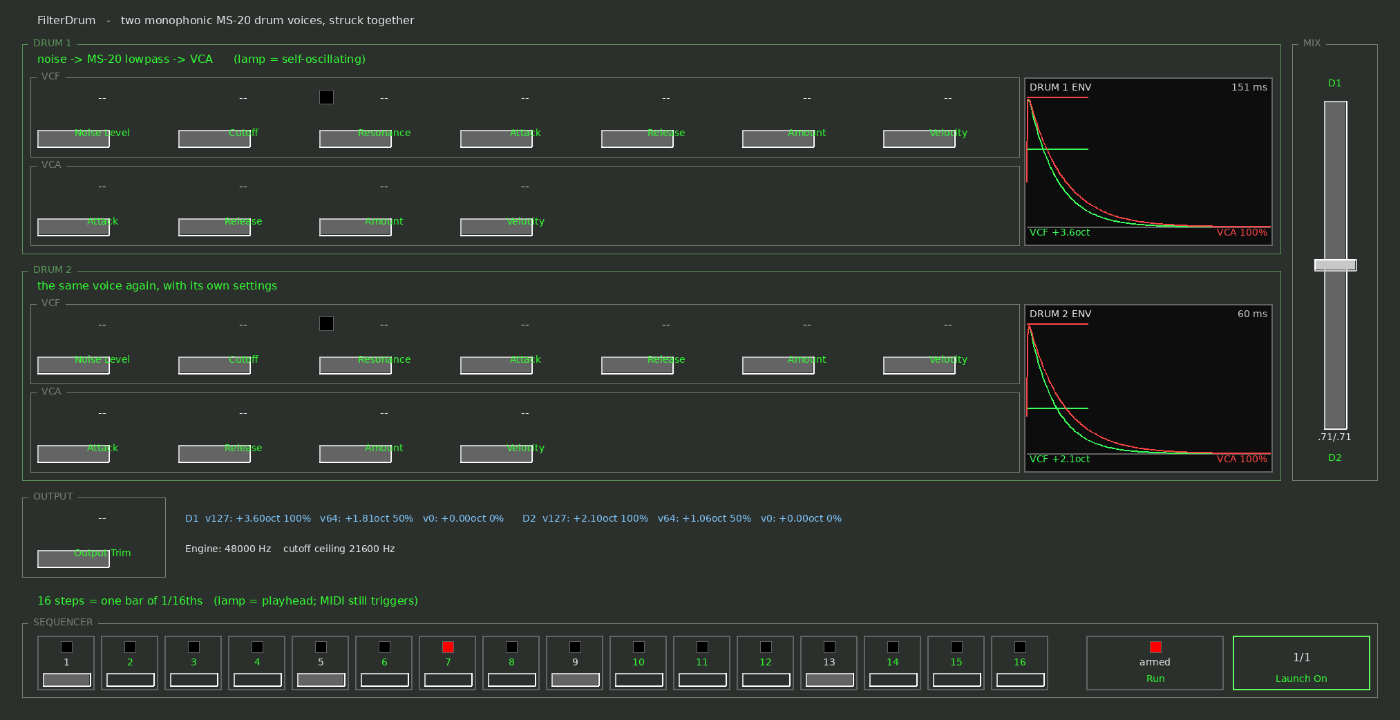 The FilterDrum interface